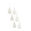 Melrose International White Frosted Pine Tree Ornament (set Of 6) - Silver; White
