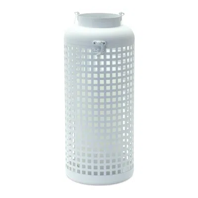 Melrose International White Punched Metal Candle Holder - White