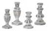 Melrose International White Washed Stone Candle Holder (set Of 4) - Grey, White, Brown