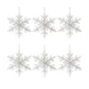Melrose International White Washed Wooden Snowflake Ornament (set Of 6) - White