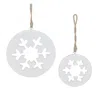 Melrose International White Wood Snowflake Cut - White