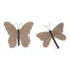 Melrose International Wicker Design Butterfly And Dragonfly Shelf Sitter (set Of 4) - Brown, Black