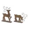Melrose International Wicker Design Deer Silhouette Decor (set Of 2) - Brown