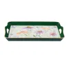 Melrose International Wildflower Insect Print Tray With Handles 17"l - Green, Yellow, Pink