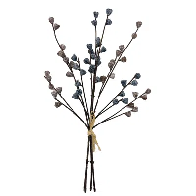 Melrose International Winter Berry Pod Bundle (set Of 2) - Blue; Brown