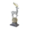 Melrose International Winter Deer Figurine On Orb 14"h - Gold; Grey