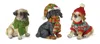 Melrose International Winter Dog Figurine With Hat And Scarf Accent (set Of 12) - Green; Red; Grey