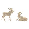 Melrose International Winter Moose Figurine (set Of 2) - Gold, Beige