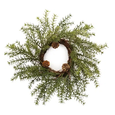 Melrose International Winter Pine Wreath (set Of 2) - Green, Brown
