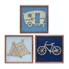 Melrose International Wood Adventure Wall Frames (set Of 3) - Blue, Brown