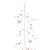 Melrose International Wood Bead And Puff Ball Garland (set Of 2) - Beige, Brown