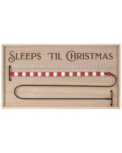 Melrose International Wood Beaded Christmas Countdown In Sand