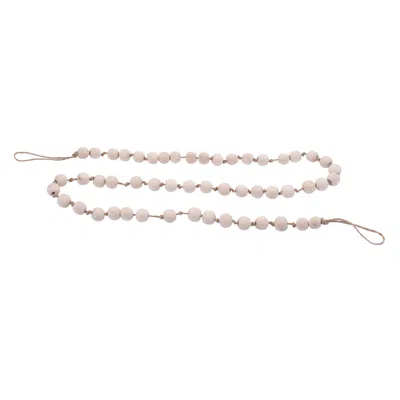 Melrose International Wood Beaded String Garland (set Of 2) - Beige