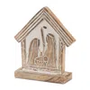 Melrose International Wood Carved Nativity Barn (set Of 2) - Brown
