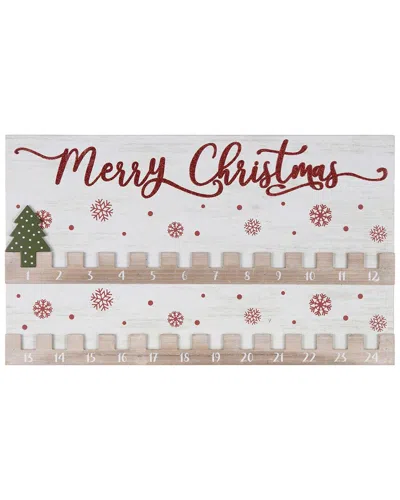 Melrose International Wood Christmas Countdown In Red