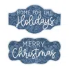 Melrose International Wood Christmas Sentiment Sign (set Of 2) - Blue, White
