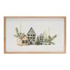 Melrose International Wood Framed Winter Village Mantlescape Print 19"l - White, Brown