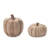 Melrose International Wood Grain Design Pumpkin Decor (set Of 2) - Brown