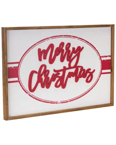 Melrose International Wood Merry Christmas Sign In Red