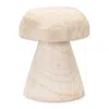 Melrose International Wood Mushroom Stool 12.5"h - Beige