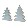 Melrose International Wood Pine Tree Decor (set Of 2) - Blue; Brown