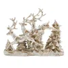 Melrose International Woodland Deer And Trees Display 15.5"l - Silver