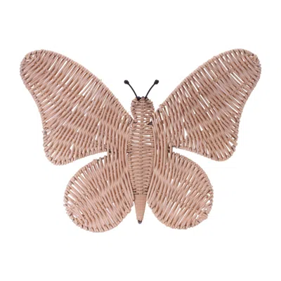 Melrose International Woven Rattan Butterfly Wall Accent 18"l - Beige