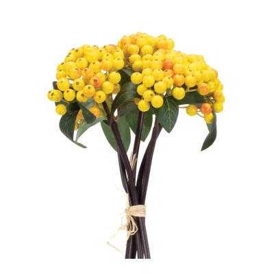 Melrose International Yellow Berry Bundle (set Of 2) - Yellow, Green