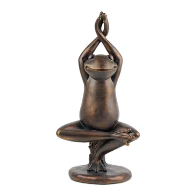 Melrose International Yoga Frog Garden Statue 25"g - Brown