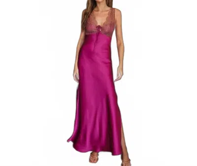 Melrose Lace And Satin Contrast Dress In Pink