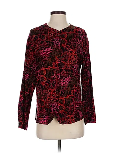 Pre-owned Melrose Long Sleeve Blouse In Red