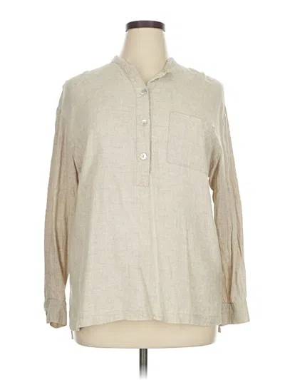 Pre-owned Melrose Long Sleeve Button Down Shirt In Brown