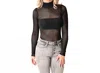 Melrose With Love Don't Mesh With Her Long Sleeve Bodysuit In Black In Black