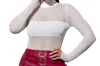 Melrose With Love Don't Mesh With Her Long Sleeve Bodysuit In White In White