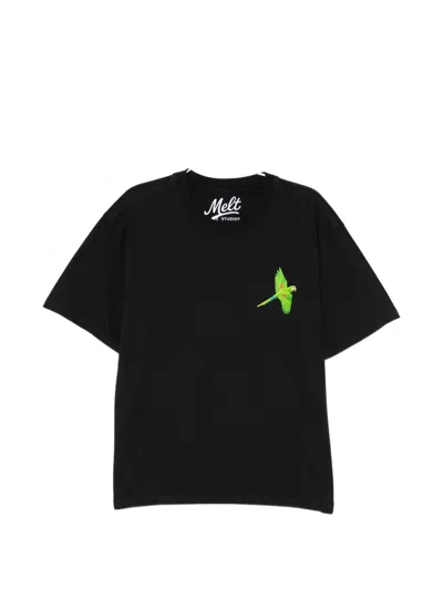 Melt Bird-print T-shirt In Black