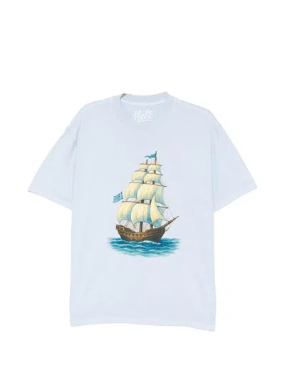 Melt Boat Print T-shirt In White