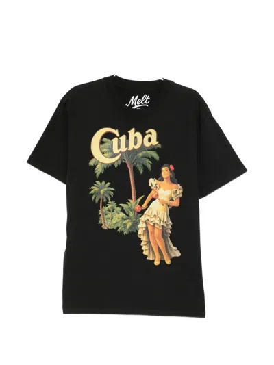 Melt Cotton Short-sleeve T-shirt In Black