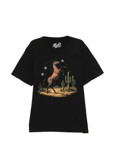 Melt Cotton Short-sleeve T-shirt In Black
