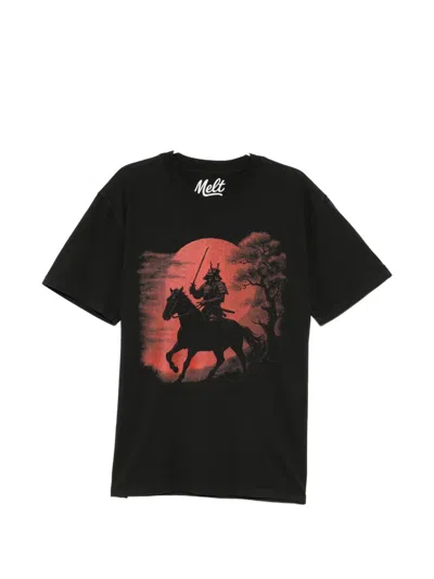 Melt Crew-neck Short-sleeve T-shirt In Black