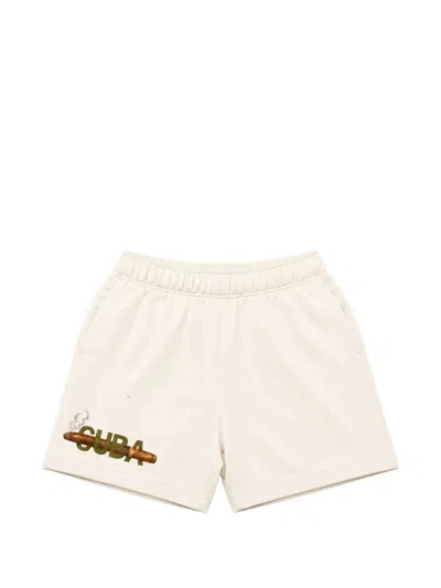 Melt Cuba Graphic-print Shorts In White