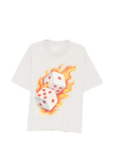 Melt Dice Graphic T-shirt In White