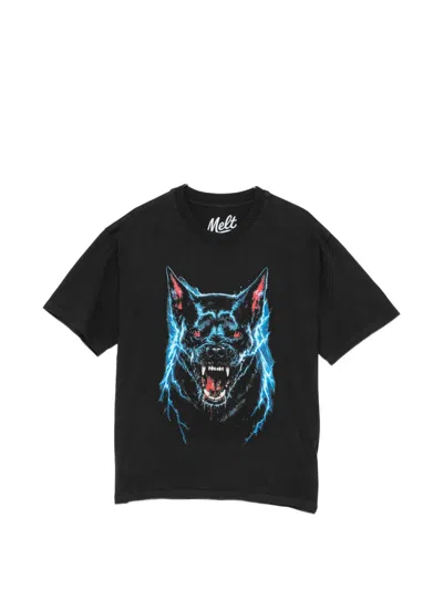 Melt Dog Graphic T-shirt In Black