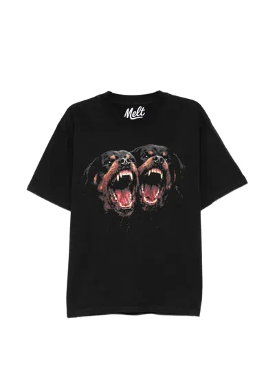 Melt Dog-print T-shirt In Black