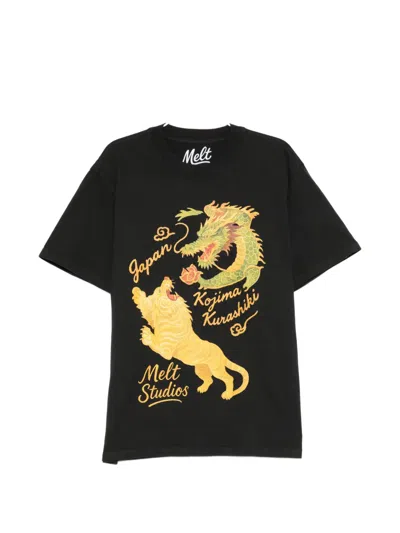 Melt Dragon-print Tiger-print T-shirt In Black