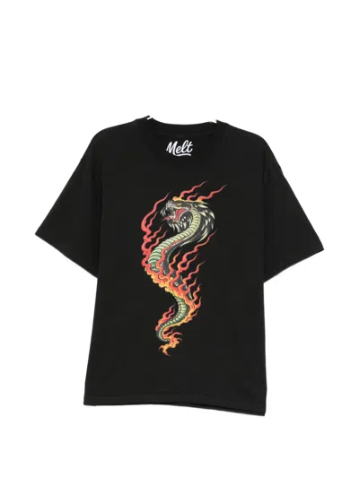 Melt Dragon-print T-shirt In Black