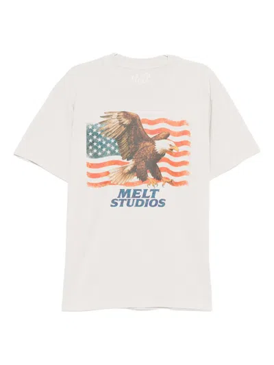 Melt Eagle-print T-shirt In White