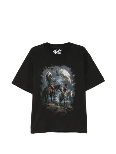 Melt Eagle-print T-shirt In Black