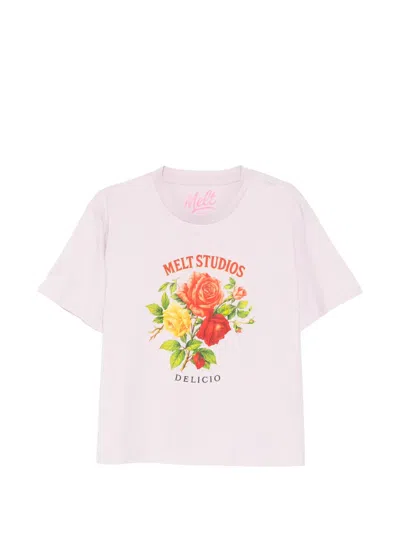 Melt Floral-print T-shirt In Black