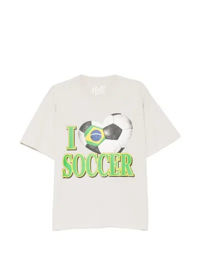 Melt Football-print T-shirt In Gray