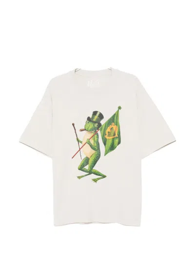 Melt Frog-print T-shirt In White